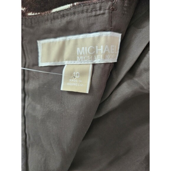 ladies MICHAEL KORS dress size 10 NWT Animal Print Open Back With Belt - Picture 6 of 10